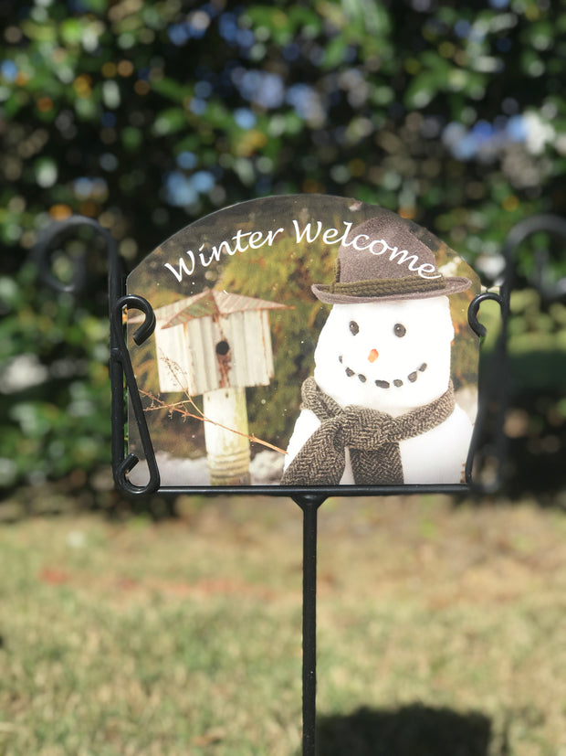 Max the Snowman Welcome Garden Sign