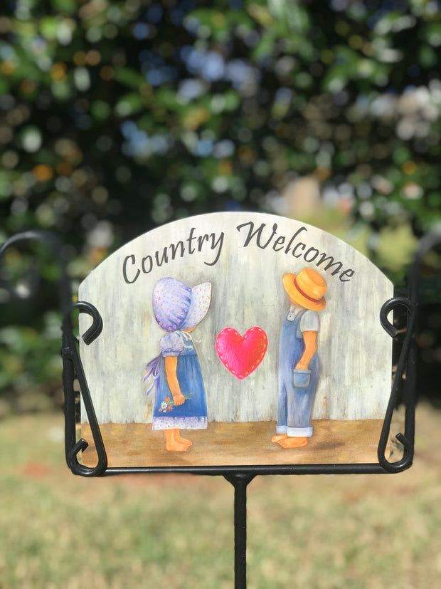 Mike & Ruthann Country Welcome Garden Sign
