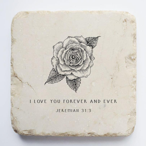 Twelve Stone Art Jeremiah 31:3 Scripture Stone, Small Block