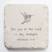 Nehemiah 8:10 Hummingbird Scripture Stone