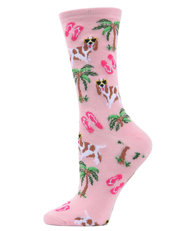 Tropical Spaniel Crew Socks