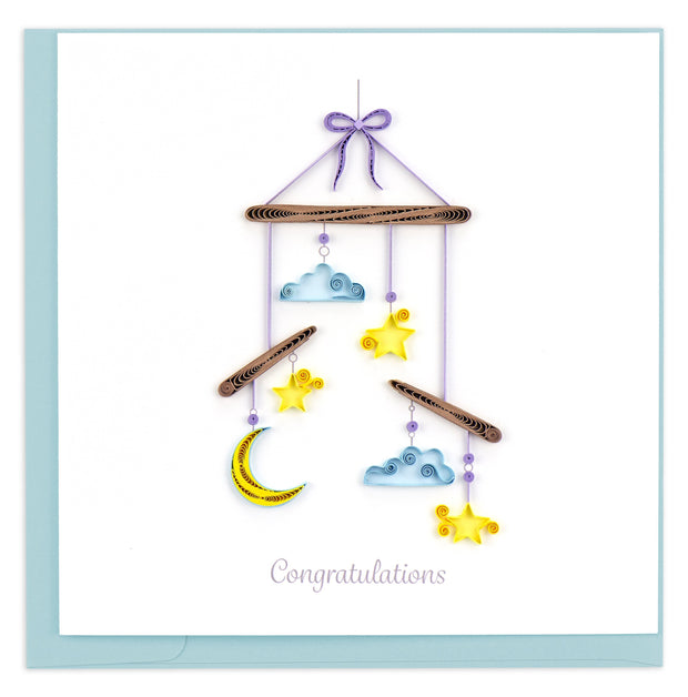 Night Sky Baby Mobile Quilling Card