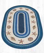 Capitol Earth Rugs Shells Printed Oval Patch Rug, 3' x 5' Oval
