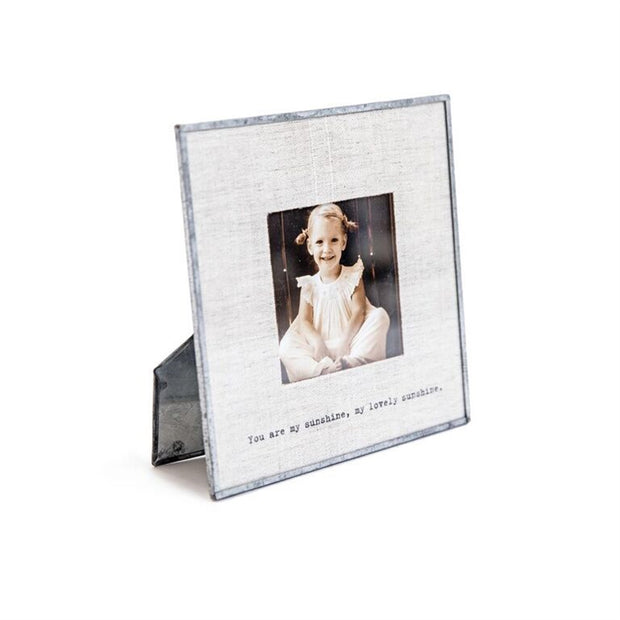 You Are My Sunshine Glass and Linen Photo Frame 6" x 6"