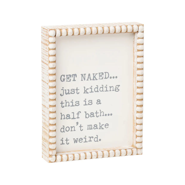 Half Bath Beaded Box Sign