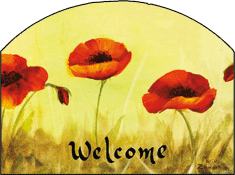 Poppies Welcome Garden Sign, Heritage Gallery