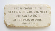 Twelve Stone Art Proverbs 31:25 Scripture Stone, 