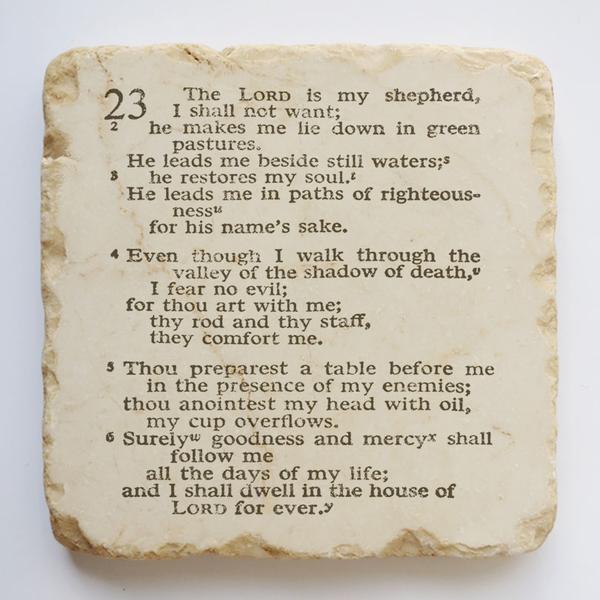 Twelve Stone Art Psalm 23 Scripture Stone, 4" x 1" x 4"
