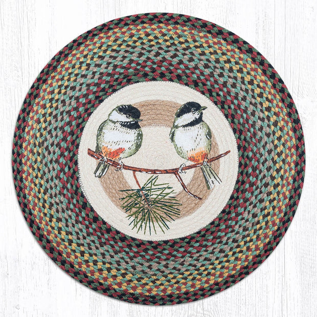 Capitol Earth Rugs Chickadees Patch Rug, 27" Round