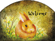 Spring Rabbit Welcome Garden Sign, Heritage Gallery