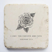 Jeremiah 31:3 Flower Scripture Stone