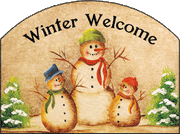 Triple Trouble Snowmen Winter Welcome Garden Sign, Heritage Gallery