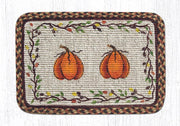 Capitol Earth Rugs Oblong Printed Jute Placemat, 13" x 19", Harvest Pumpkin