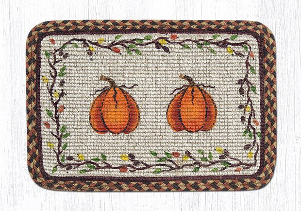 Capitol Earth Rugs Oblong Printed Jute Placemat, 13" x 19", Harvest Pumpkin