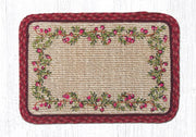 Capitol Earth Rugs Oblong Printed Jute Placemat, 13" x 19", Cranberries