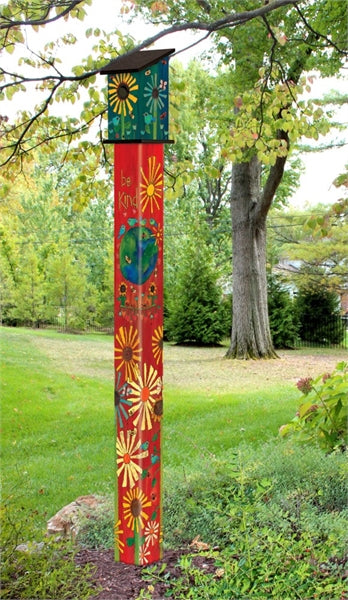 Magic of Kindness 6' Birdhouse Art Pole