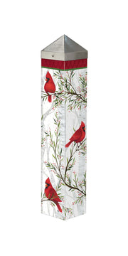 Cardinals in Birch 20" Art Pole