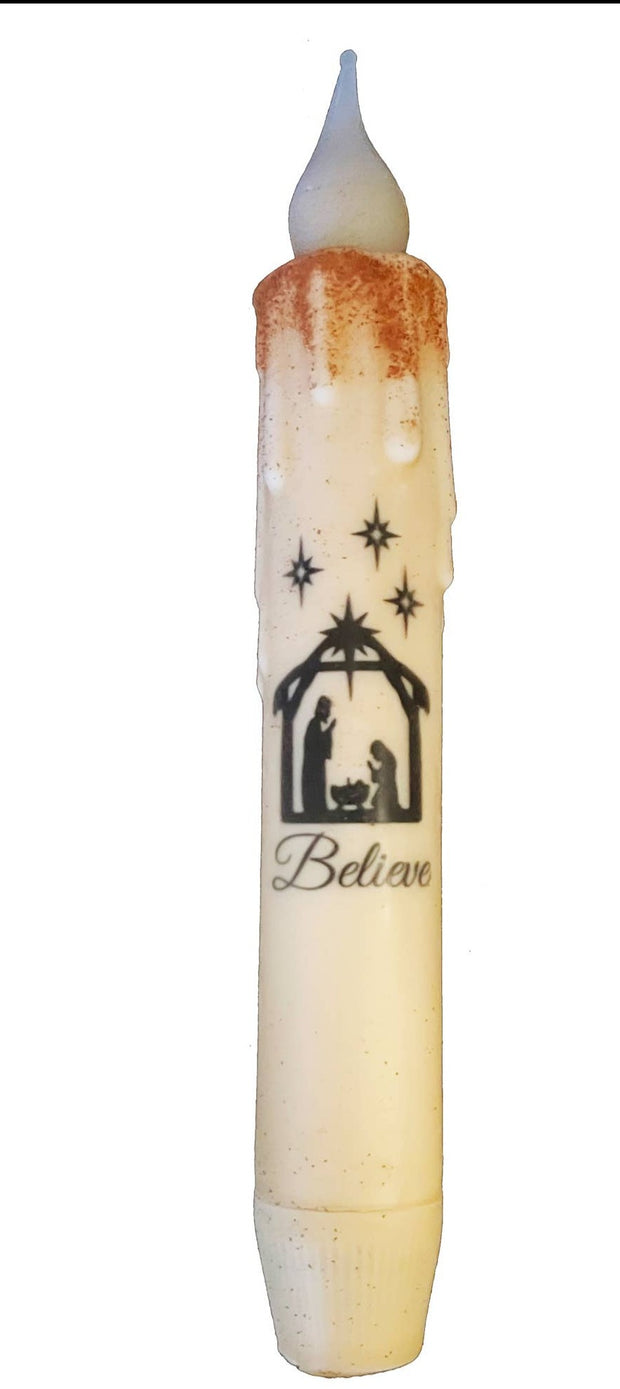 Nativity Battery Operated Timer Candle