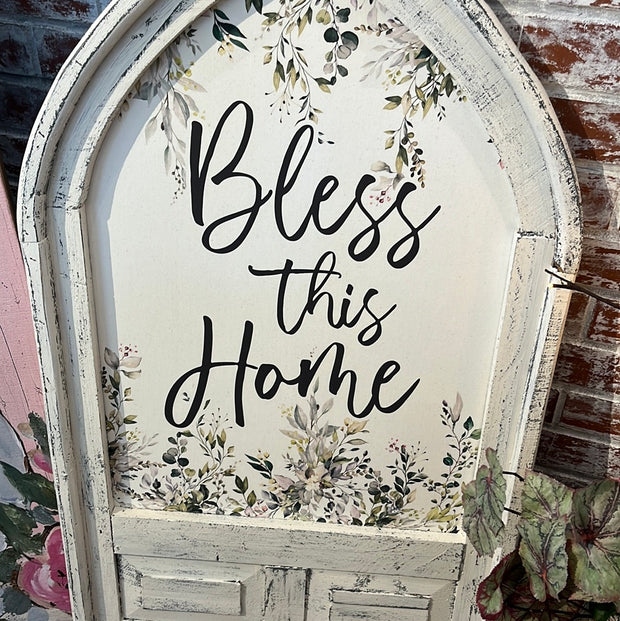 Bless This Home Arch White