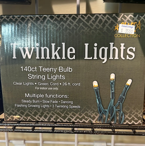 Twinklelight 140 Warm White Lights Green Cord