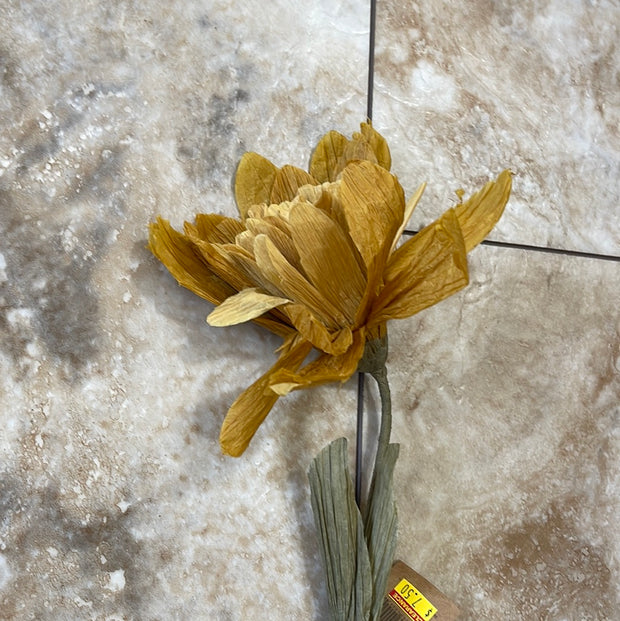 Paper Flower Pick Mustard