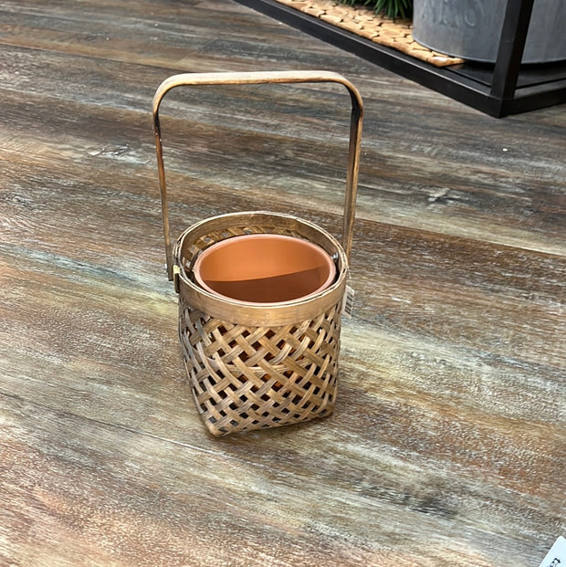 Basket Bamboo with Terra Cotta Pot