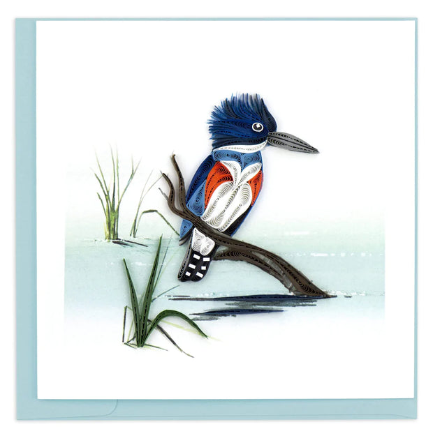 Perched Kingfisher Quilling Card