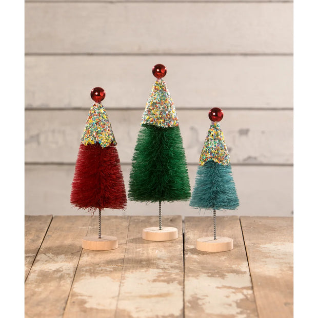 Christmas Cupcake Bottle Brush Trees