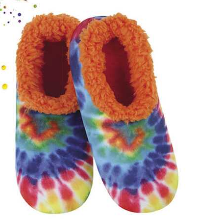 Peace Out Tie Dye Kids Snoozies Slippers