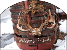Rusty Antler Wreath Welcome Garden Sign, Heritage Gallery