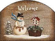 Snowman Basket Welcome Garden Sign, Heritage Gallery