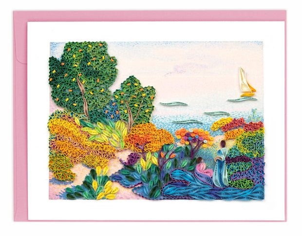 Two Women by the Shore, Mediterranean Quilling Card