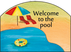 Welcome to the Pool Garden Sign, Heritage Gallery